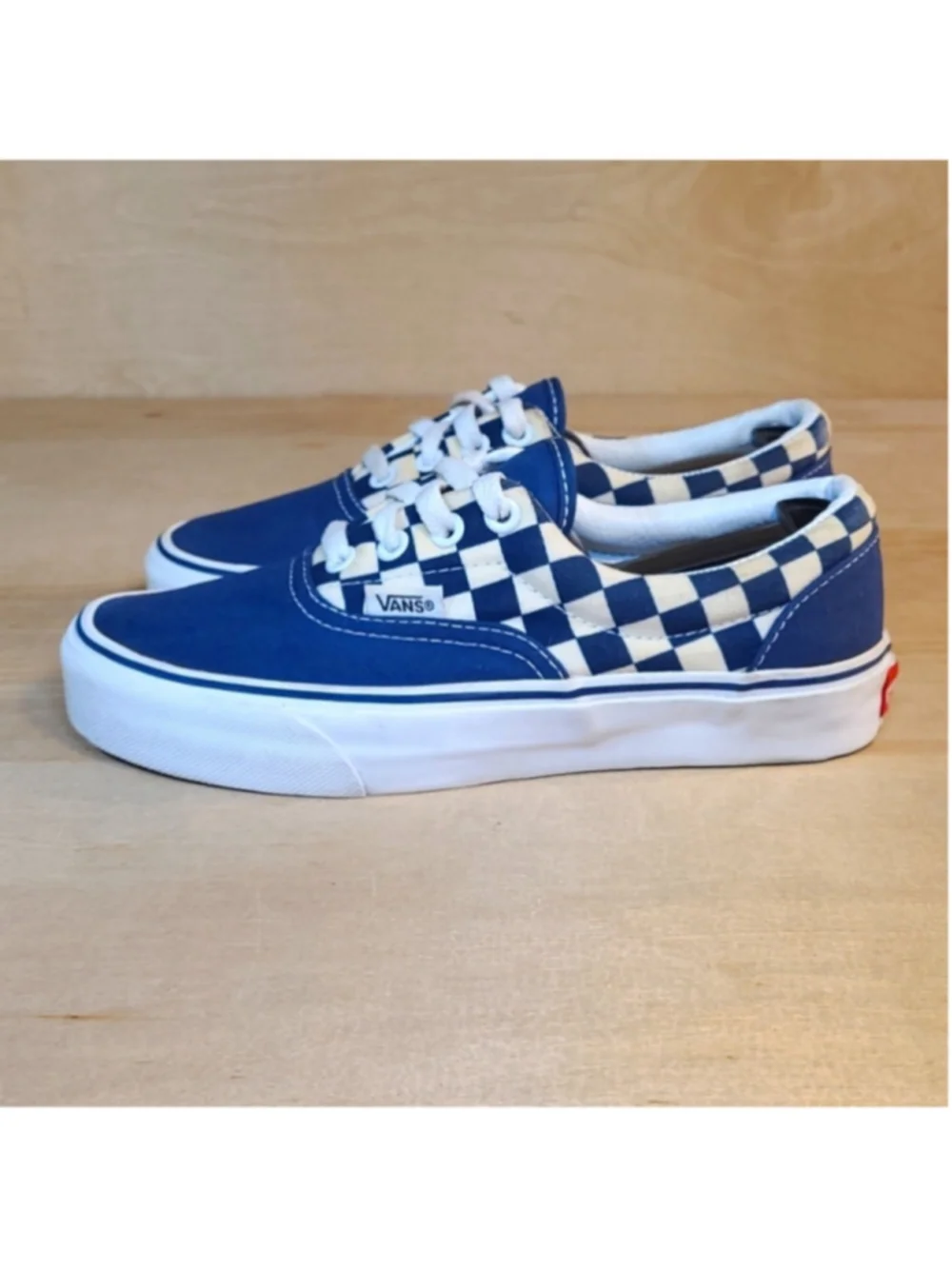 Vans Primary Check Era Skate Unisex Blue White Sneakers 4 Men's 5.5 Women's